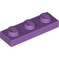 Lego destička 1x3, levandulová střední (4619525, 6136332)